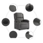 vidaXL Sillón reclinable eléctrico elevable cuero auténtico gris vidaXL Sillón reclinable eléctrico elevable cuero auténtico gris