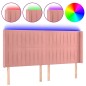 vidaXL Cabecero con LED de terciopelo rosa 203x16x118/128 cm vidaXL Cabecero con LED de terciopelo rosa 203x16x118/128 cm