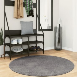 vidaXL Alfombra de pelo corto suave lavable HUARTE antracita Ø 120 cm
