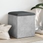 vidaXL Banco con almacenaje madera ingeniería gris hormigón 42x42x45cm vidaXL Banco con almacenaje madera ingeniería gris hormigón 42x42x45cm