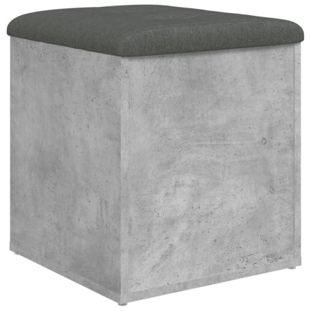 vidaXL Banco con almacenaje madera ingeniería gris hormigón 42x42x45cm