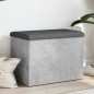 vidaXL Banco con almacenaje madera ingeniería gris hormigón 62x42x45cm