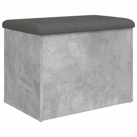 vidaXL Banco con almacenaje madera ingeniería gris hormigón 62x42x45cm