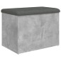 vidaXL Banco con almacenaje madera ingeniería gris hormigón 62x42x45cm