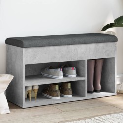 vidaXL Banco zapatero madera de ingeniería gris hormigón 82x32x45,5 cm