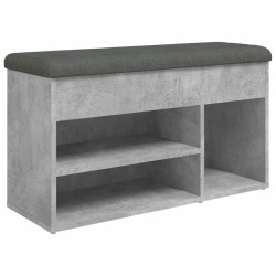vidaXL Banco zapatero madera de ingeniería gris hormigón 82x32x45,5 cm