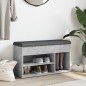 vidaXL Banco zapatero madera de ingeniería gris hormigón 82x32x45,5 cm vidaXL Banco zapatero madera de ingeniería gris hormigón 82x32x45,5 cm