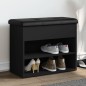 vidaXL Banco zapatero madera de ingeniería negro 62x32x50 cm vidaXL Banco zapatero madera de ingeniería negro 62x32x50 cm