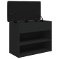 vidaXL Banco zapatero madera de ingeniería negro 62x32x50 cm vidaXL Banco zapatero madera de ingeniería negro 62x32x50 cm