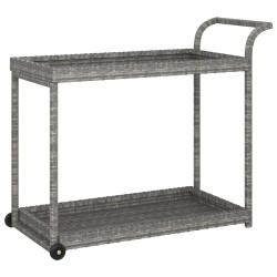 vidaXL Carrito de bar ratán sintético gris 100x45x83 cm