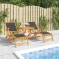 vidaXL Sillas de jardín con reposapiés 2 uds madera acacia y textilene vidaXL Sillas de jardín con reposapiés 2 uds madera acacia y textilene