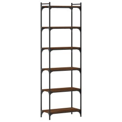 vidaXL Librería 6 estantes madera ingeniería roble marrón 60x30x188 cm