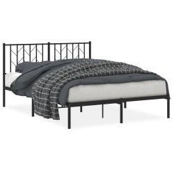 vidaXL Estructura de cama con cabecero metal negro 140x190 cm