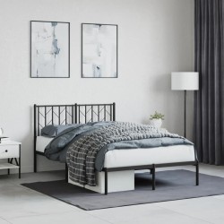 vidaXL Estructura de cama con cabecero metal negro 120x200 cm