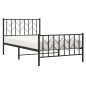 vidaXL Estructura de cama con cabecero y estribo metal negro 100x190cm vidaXL Estructura de cama con cabecero y estribo metal negro 100x190cm