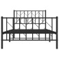 vidaXL Estructura de cama con cabecero y estribo metal negro 100x190cm vidaXL Estructura de cama con cabecero y estribo metal negro 100x190cm