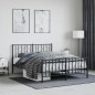 vidaXL Estructura de cama cabecero y pie de cama metal negro 135x190cm vidaXL Estructura de cama cabecero y pie de cama metal negro 135x190cm