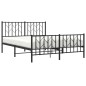 vidaXL Estructura de cama cabecero y pie de cama metal negro 135x190cm vidaXL Estructura de cama cabecero y pie de cama metal negro 135x190cm