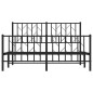 vidaXL Estructura de cama cabecero y pie de cama metal negro 135x190cm vidaXL Estructura de cama cabecero y pie de cama metal negro 135x190cm