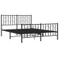 vidaXL Estructura de cama cabecero y pie de cama metal negro 140x200cm vidaXL Estructura de cama cabecero y pie de cama metal negro 140x200cm