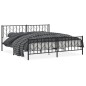 vidaXL Estructura de cama cabecero y pie de cama metal negro 193x203cm vidaXL Estructura de cama cabecero y pie de cama metal negro 193x203cm