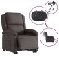 vidaXL Sillón reclinable eléctrico pie cuero auténtico marrón oscuro vidaXL Sillón reclinable eléctrico pie cuero auténtico marrón oscuro