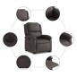 vidaXL Sillón reclinable eléctrico pie cuero auténtico marrón oscuro vidaXL Sillón reclinable eléctrico pie cuero auténtico marrón oscuro