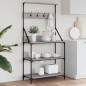 vidaXL Estantería cocina con ganchos madera ingeniería gris Sonoma vidaXL Estantería cocina con ganchos madera ingeniería gris Sonoma