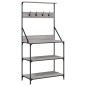 vidaXL Estantería cocina con ganchos madera ingeniería gris Sonoma vidaXL Estantería cocina con ganchos madera ingeniería gris Sonoma