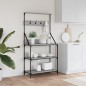 vidaXL Estantería cocina con ganchos madera ingeniería gris Sonoma vidaXL Estantería cocina con ganchos madera ingeniería gris Sonoma
