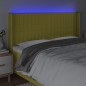 vidaXL Cabecero con LED de tela verde 203x16x118/128 cm vidaXL Cabecero con LED de tela verde 203x16x118/128 cm