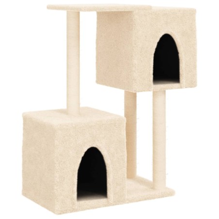 vidaXL Rascador para gatos con postes de sisal color crema 86 cm