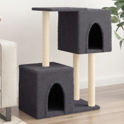 vidaXL Rascador para gatos con postes de sisal gris oscuro 86 cm