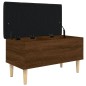 vidaXL Banco con almacenaje madera ingeniería roble marrón 82x42x46 cm vidaXL Banco con almacenaje madera ingeniería roble marrón 82x42x46 cm