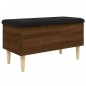 vidaXL Banco con almacenaje madera ingeniería roble marrón 82x42x46 cm vidaXL Banco con almacenaje madera ingeniería roble marrón 82x42x46 cm