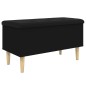 vidaXL Banco con almacenaje madera de ingeniería negro 82x42x46 cm vidaXL Banco con almacenaje madera de ingeniería negro 82x42x46 cm