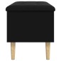 vidaXL Banco con almacenaje madera de ingeniería negro 82x42x46 cm vidaXL Banco con almacenaje madera de ingeniería negro 82x42x46 cm