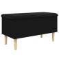 vidaXL Banco con almacenaje madera de ingeniería negro 82x42x46 cm vidaXL Banco con almacenaje madera de ingeniería negro 82x42x46 cm