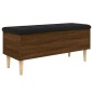 vidaXL Banco con almacenaje madera ingeniería roble marrón 102x42x46cm vidaXL Banco con almacenaje madera ingeniería roble marrón 102x42x46cm