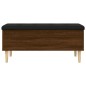vidaXL Banco con almacenaje madera ingeniería roble marrón 102x42x46cm vidaXL Banco con almacenaje madera ingeniería roble marrón 102x42x46cm