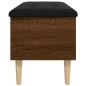 vidaXL Banco con almacenaje madera ingeniería roble marrón 102x42x46cm vidaXL Banco con almacenaje madera ingeniería roble marrón 102x42x46cm