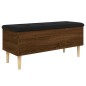 vidaXL Banco con almacenaje madera ingeniería roble marrón 102x42x46cm vidaXL Banco con almacenaje madera ingeniería roble marrón 102x42x46cm