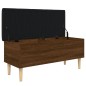 vidaXL Banco con almacenaje madera ingeniería roble marrón 102x42x46cm vidaXL Banco con almacenaje madera ingeniería roble marrón 102x42x46cm