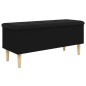 vidaXL Banco con almacenaje madera de ingeniería negro 102x42x46 cm