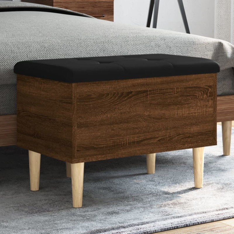 vidaXL Banco con almacenaje madera ingeniería roble marrón 62x42x46 cm vidaXL Banco con almacenaje madera ingeniería roble marrón 62x42x46 cm