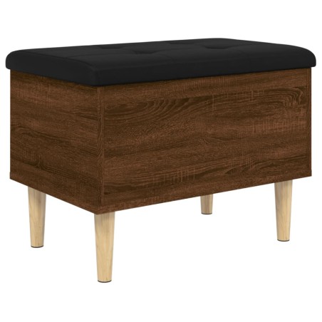 vidaXL Banco con almacenaje madera ingeniería roble marrón 62x42x46 cm