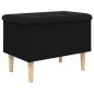 vidaXL Banco con almacenaje madera de ingeniería negro 62x42x46 cm