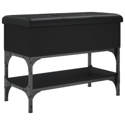 vidaXL Banco zapatero madera de ingeniería negro 62x32x45 cm