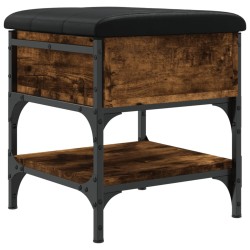 vidaXL Banco zapatero madera de ingeniería roble ahumado 42x42x45 cm