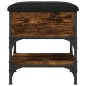 vidaXL Banco zapatero madera de ingeniería roble ahumado 42x42x45 cm vidaXL Banco zapatero madera de ingeniería roble ahumado 42x42x45 cm